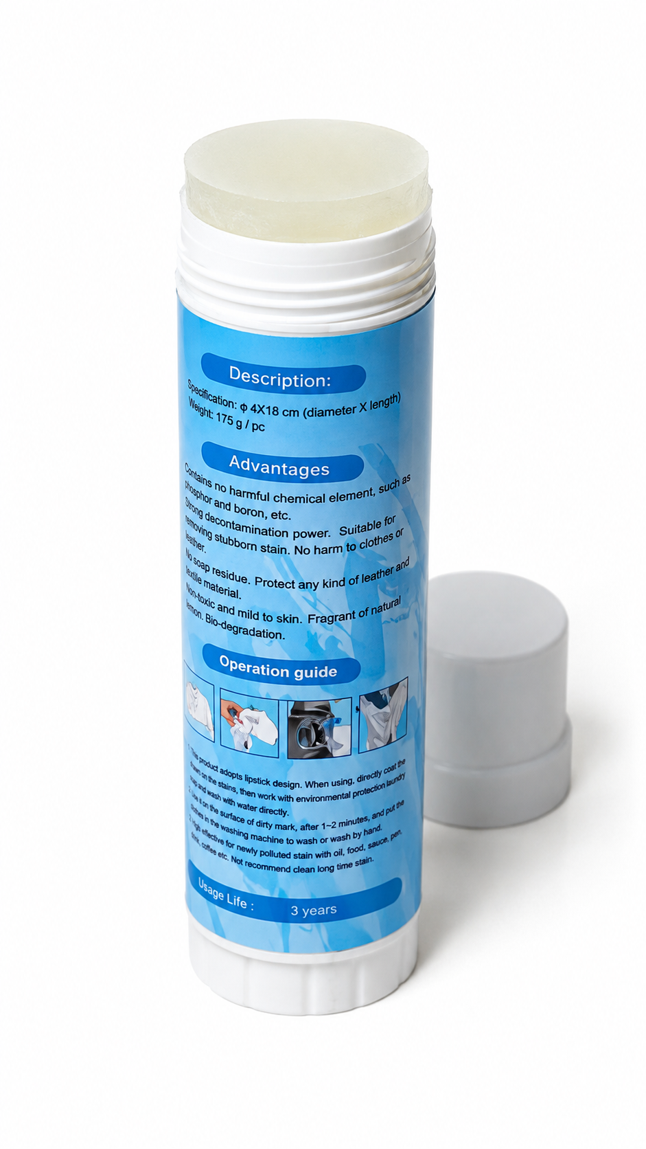 Laundry Stain Remover Stick – 175g | Portable Fabric Stain Cleaner