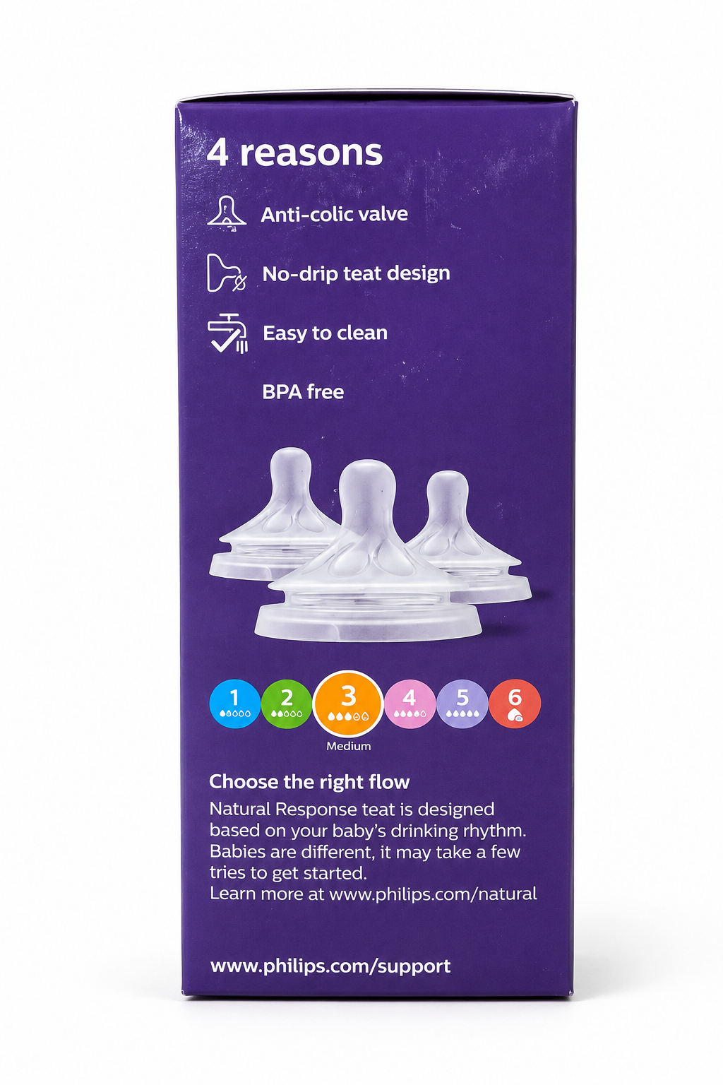 Philips Avent Natural Response Baby Bottle – 260ml/9oz (Pack of 2) | 3–6 Months