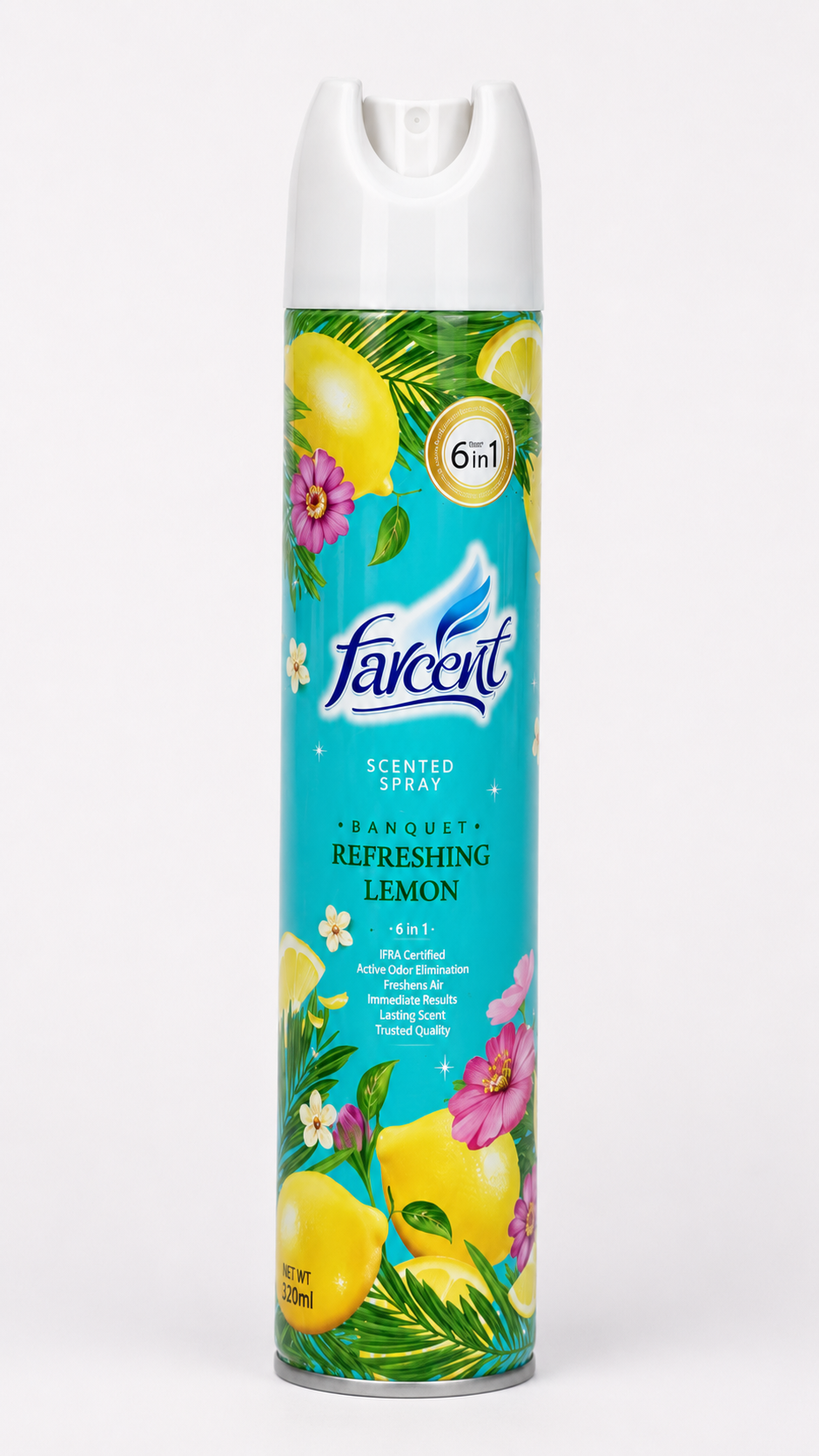 Farcent Refreshing Lemon Scented Spray 6 in 1 | 320ml