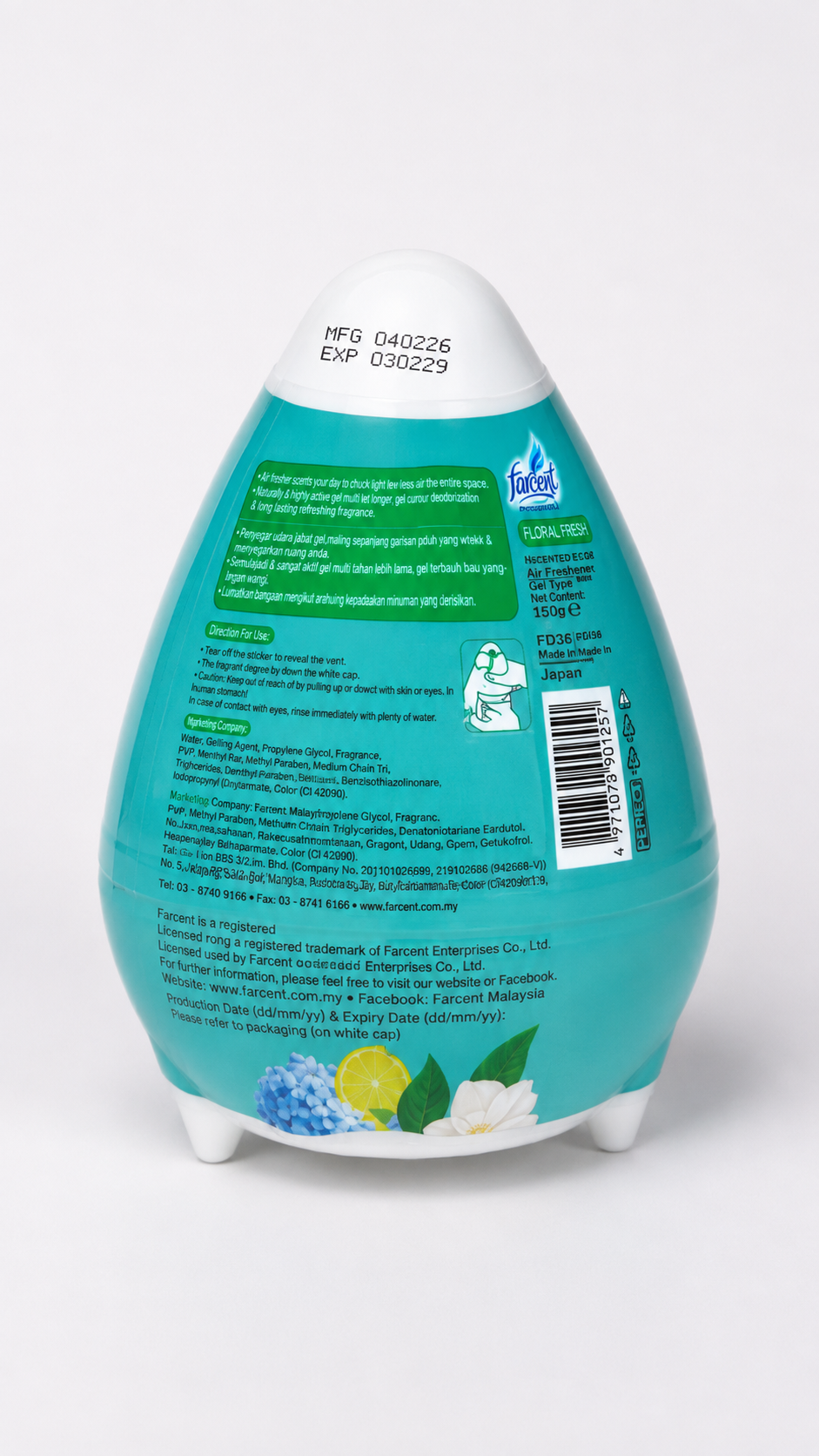 Farcent Floral Fresh Scented Egg Air Freshener | 150g