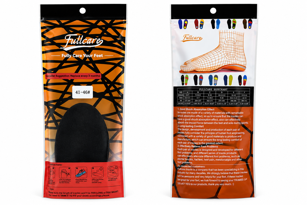 Fullcare Comfort & Shock Absorption Shoe Insoles – Size 41–46