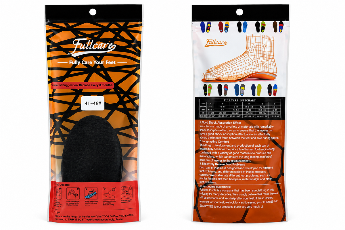 Fullcare Comfort & Shock Absorption Shoe Insoles – Size 41–46