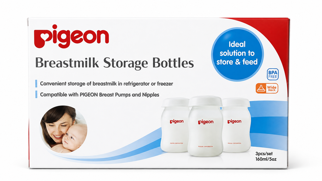 Pigeon Breastmilk Storage Bottles – 3pcs Set | 160ml / 5oz | BPA Free